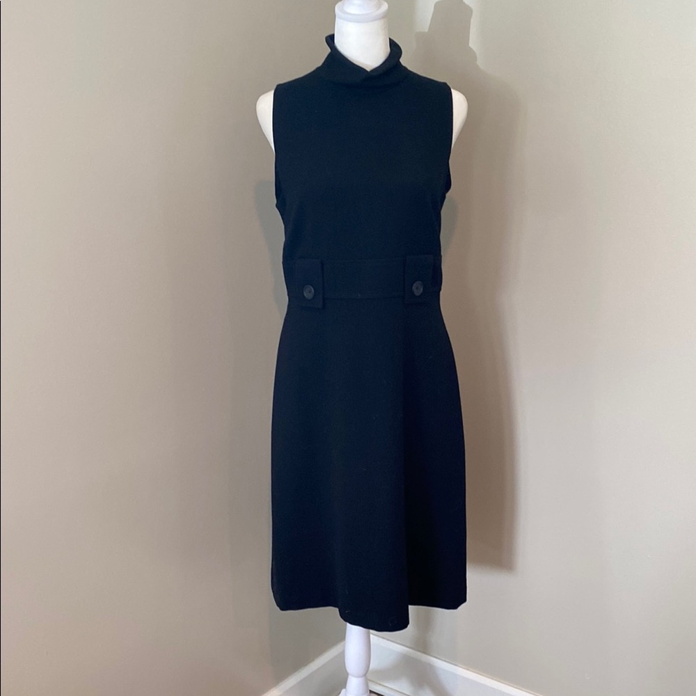 Elegant Banana Republic Vintage Black Wool Sleeveless Dress